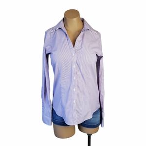 Brooks Brothers Pinstripe Button-down   Professional Career Wear Non Iron Blouse